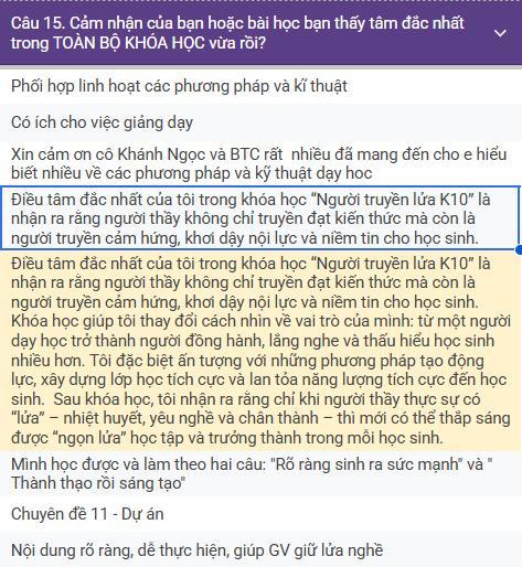 Phản hồi học viên 1