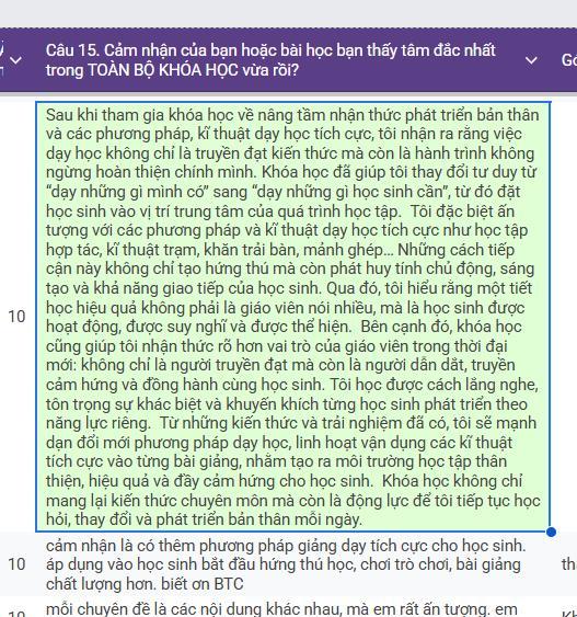 Phản hồi học viên 8